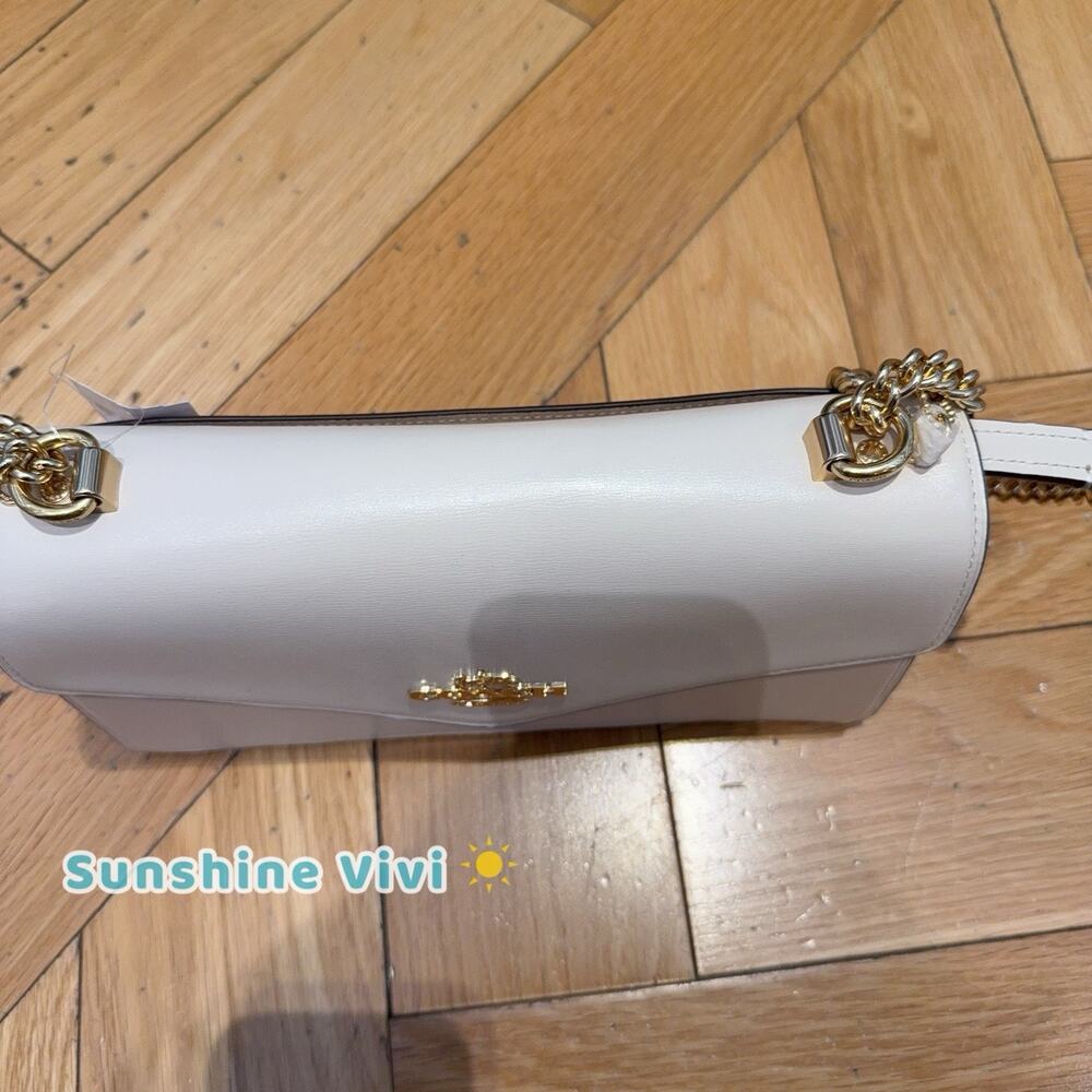 NWT COACH Klare Envelope Crossbody Bag CBI98 Leather Chalk Gold - Picture 2 of 6